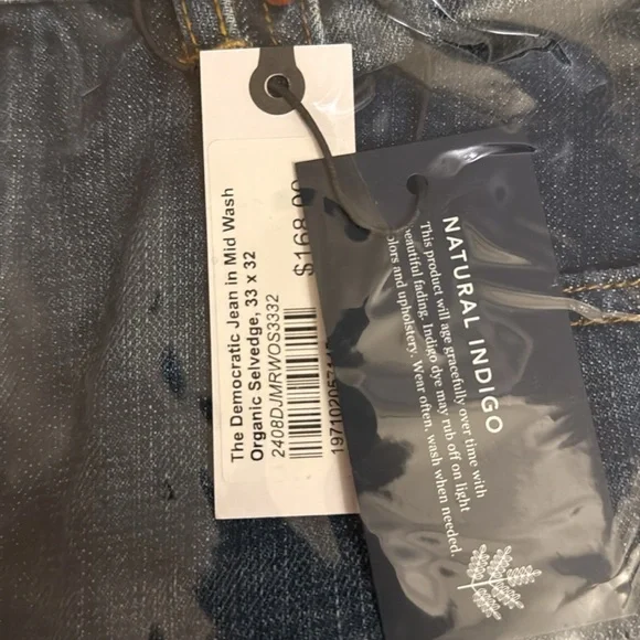 NWT Taylor Stitch The Democratic Jean
in Mid Wash Organic Selvedge - Picture 13 of 15